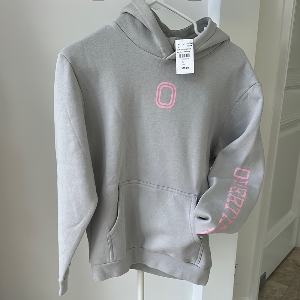 Gray and Pink Youth Overtime Hoodie